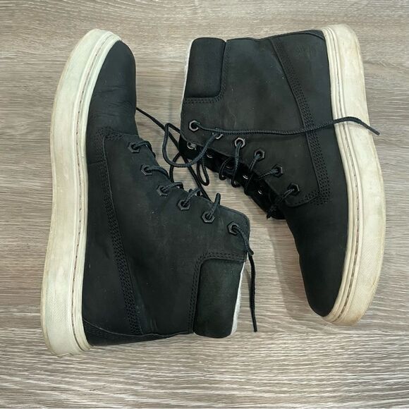 Womens Timberland Black Nubuck High Top Winter Sneakers Boots US8 Wool insol - Picture 3 of 8